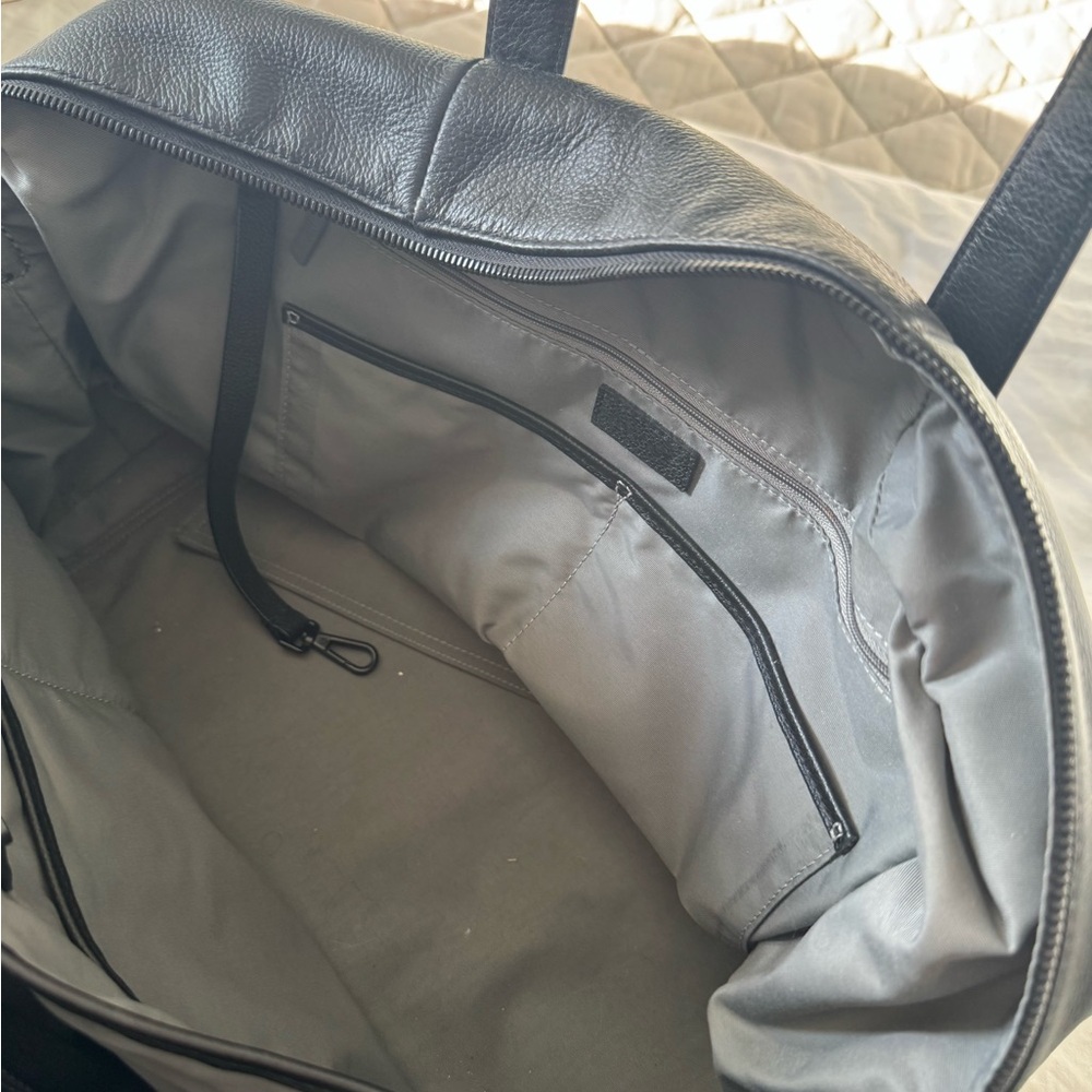 Away Everywhere Black Leather Weekender Duffel Bag - Travel Tote - Picture 5 of 5